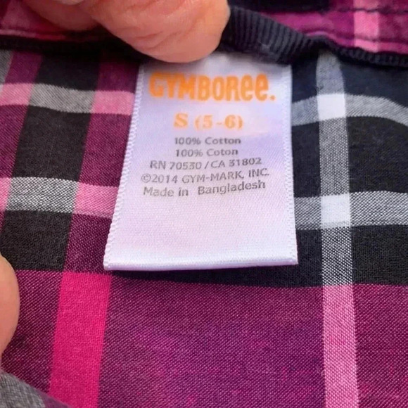 Gymboree 100% cotton, button down, plaid shirt - Picture 3 of 4